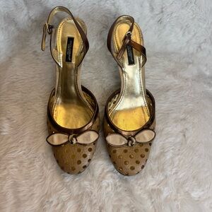 Dolce & Gabbana Brown Peep-Toe bow Heels y2k
